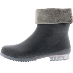 Damen Wasserdichte Gefütterte Stiefeletten Gummistiefel Regenschuhe Anthrazit - Anthrazit -Mode-Sneaker-Shop 10811149 05