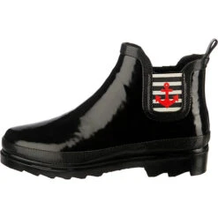 Maritim Shiny Rubber Chelsea, Gummistiefellette Mit Easy Entry - Schwarz -Mode-Sneaker-Shop 14873989 03