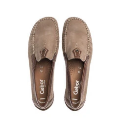 Gabor Comfort Mokassins Rauleder Beige Klassische Halbschuhe - Beige -Mode-Sneaker-Shop 18929024 02
