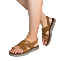 Teva Sandalen Voya Strappy Leather Outdoorsandalen - Hellbraun -Mode-Sneaker-Shop 19945754 05