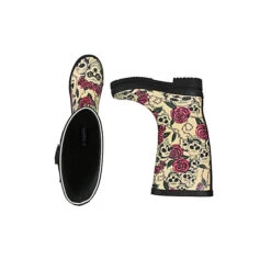 Gummistiefel Ghost Langschaft Mit Totenköpfen Und Roten Rosen - Mehrfarbig -Mode-Sneaker-Shop 25437393 06