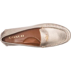 Coach Marley Metallic Leather Driver Loafers - Champagner -Mode-Sneaker-Shop 25835856 06