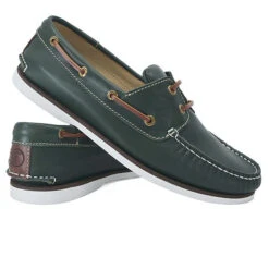 Herren Bootsschuhe Fakarava Grün Leder -Mode-Sneaker-Shop 27312989 05