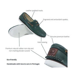 Herren Bootsschuhe Fakarava Grün Leder -Mode-Sneaker-Shop 27312989 08