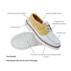 Damen Bootsschuhe Quirimbas Leder Gelb Und Weiß - Weiß -Mode-Sneaker-Shop 27313013 08