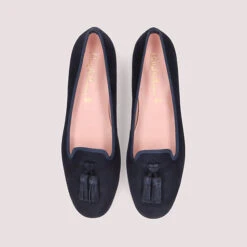 Pretty Ballerinas Faye - Deluxe Mokassin Ballerina - Schuh Inspiriert Von Der Schauspielerin Faye Dunaway - Blau -Mode-Sneaker-Shop 28180218 03