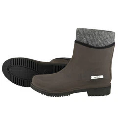 Gummistiefel In Leder-Optik - Stiefel Mit Separatem Innenfutter Braun