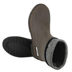 Gummistiefel In Leder-Optik - Stiefel Mit Separatem Innenfutter Braun -Mode-Sneaker-Shop 28908779 03