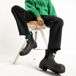 Original Chelsea Hunter Tri Colour Logo Backstrap Boot Gummistiefel - Schwarz -Mode-Sneaker-Shop 28981930 02