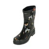 Gummistiefel Waldi Halbschaft Mit Hunde Motiv - Schwarz