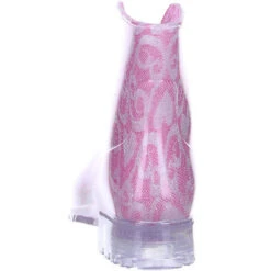 Damen Stiefeletten Gummistiefel Regenschuhe Pink/grau/silber -Mode-Sneaker-Shop 9518606 02