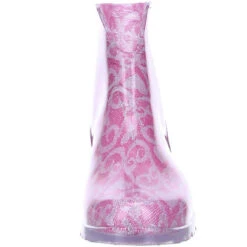 Damen Stiefeletten Gummistiefel Regenschuhe Pink/grau/silber -Mode-Sneaker-Shop 9518606 04